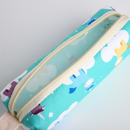 Bades with a zipper, bag, cosmetic bag, turquoise color-12