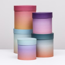 A set of round gift boxes 5 in 1 “gradient 2”, 20 × 20 × 20–13.5 × 13.5 × 13.5 cm
