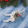 Christmas tree decoration "Deer with decor" 14x8 cm, white