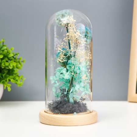 Nightlight "Azure Flowers" LED from batteries 3HAAA 11x11x22 cm Risalux-3