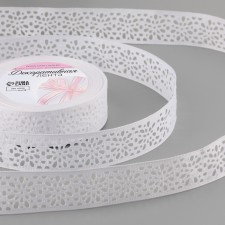 The ribbon is decorative, repable, openwork, 25 mm × 9.1 ± 0.5 m, white color