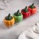 A set of ceramic cans for bulk products on a metal stand “Peppers”, 4 objects: 400 ml