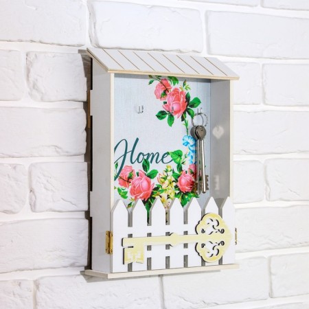 The key of the wall "Home", flowers, 22.5 x 30.5 x 5.7 cm.-3
