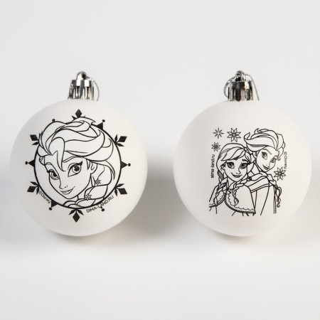 New Year's Christmas tree decoration for coloring, a set of 2 pcs, a rh ball 5.5 cm, a cold heart-2