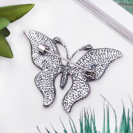 Brooch "Galiotis" butterfly flying, in silver-2