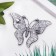 Brooch "Galiotis" butterfly flying, in silver