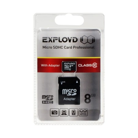 Memory map Exployd Microsd, 8 GB, SDHC, class 10, with adapter SD