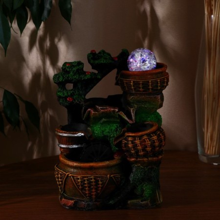 Fountain "Wicker baskets at the mill" 17x15x27 cm (with backlight)-2
