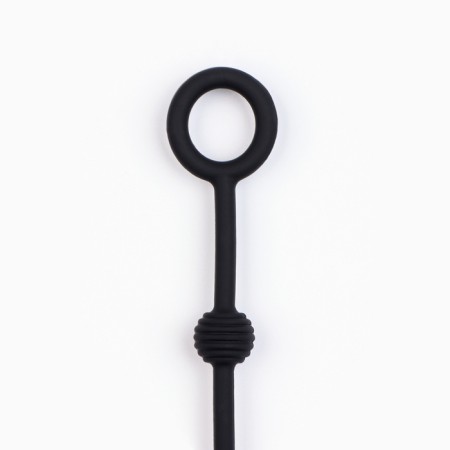 Anal beads of oki- embossed beads, 25.5 x 1.6 cm, software, silicone, black-2