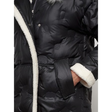 Coat insulated winter female, size 46, black color-12