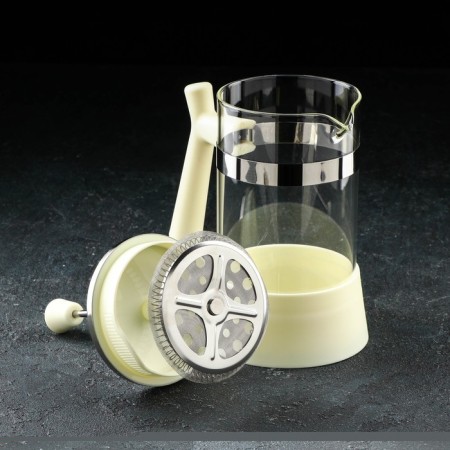 Know -hand teapot French - Magistro press "Boston", 600 ml, glass, milk color-1