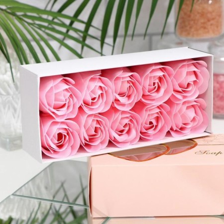Soap roses, pink, set of 10 pcs.-2