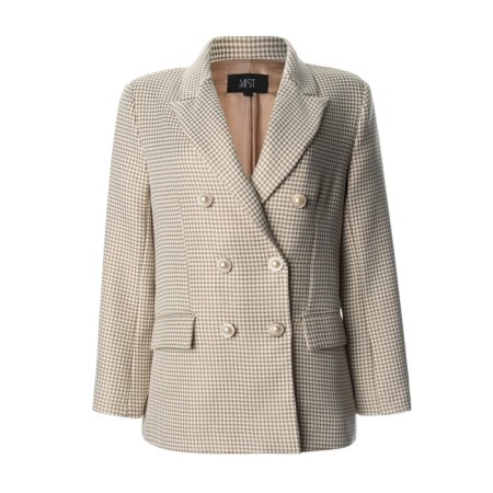 Jacket female double -breasted mist p. 48, beige/white-6