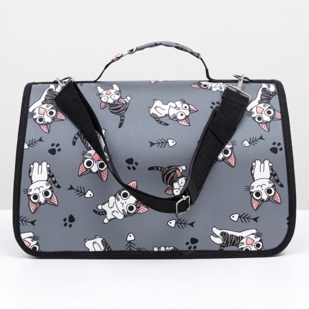 Bag - Animal Carrying "Playing Catets", gray, size S, 37.5 x 17 x 22 cm-2