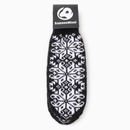 Double female mittens, black color, river 18-3