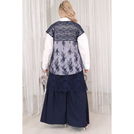 Women's tunic, size 54, blue color-6