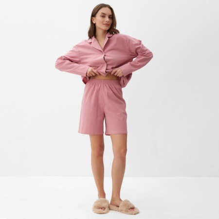 Пижама женская (рубашка и шорты) KAFTAN "Basic" р.48-50, розовый-4