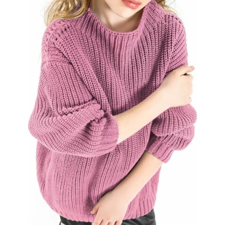 Свитер для девочки Amarobaby Knit Soft, рост 140 см, цвет розовый-1