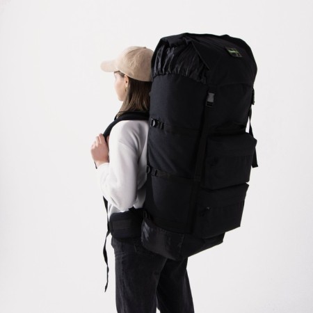 Tourist backpack, 100 l, screed, 4 outer pockets, huntsman, black color-7