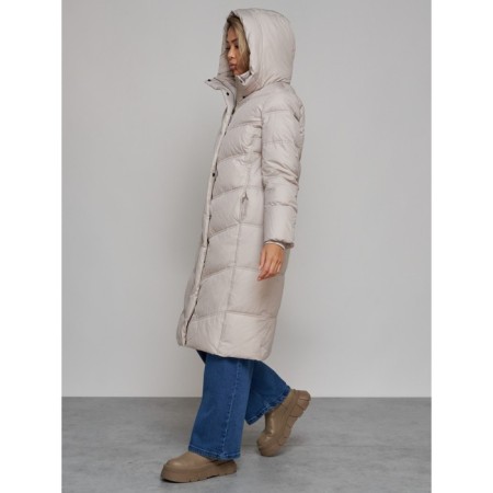 Coat insulated winter female, size 50, light-gray color-6