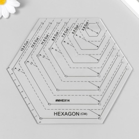Patchwark ruler Plastic "hexagonal"