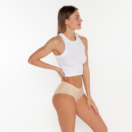 Panties female slips are seamless, beige color, size 48 (l)-3