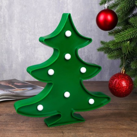 Strack "Christmas tree" 7XLED batteries 2XAA green 14x3x25 cm Risalux