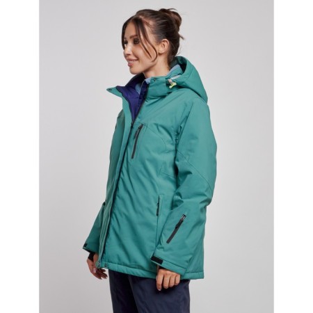Ski jacket female winter, size 56, green color-1