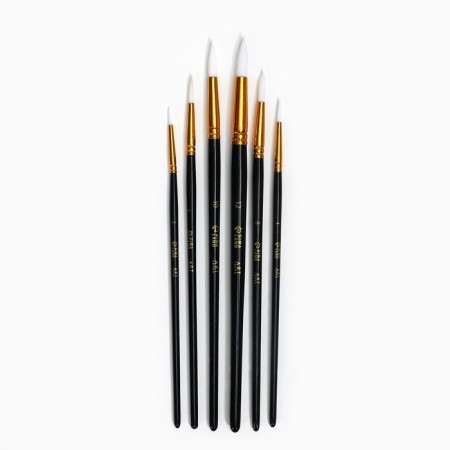 Drawing brush set 6 pcs. Round synthetics No. 2.4,6,8,10,12-4