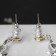 Hanging earrings with rhinestones "openwork" Spring mood, white color in silver, 7 cm