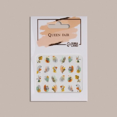 Slider - nail design "Bright nature", packing 6 pcs, multi -colored-1