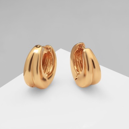 Earrings Metal "Chord" double circle, color gold