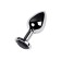 Anal plug with the Toyfa Metal rhinestone, silver, tourmaline, 8 cm, d = 3.4 cm