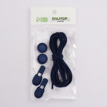 Shoes for shoes, steam, round, with a latch, elastic, d = 3 mm, 100 cm, blue color-5