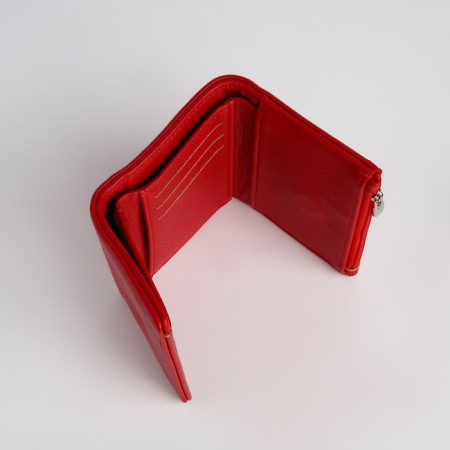 Women's wallet on magnet, red color-4