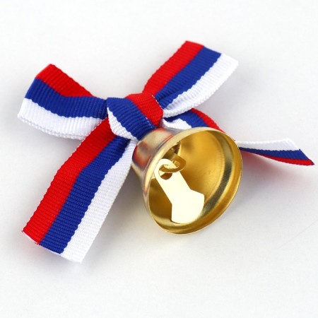 A bell on a pin with a bow for graduation, tricolor, d = 2.6 cm-2