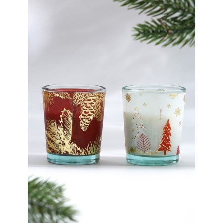 Set of candles "Winter Magic", the aromas of vanilla and berries 5x6x5 cm-1