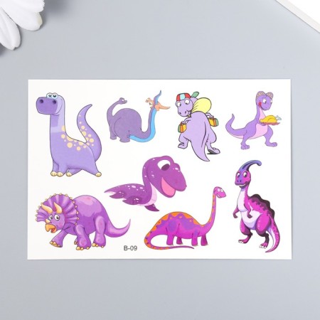 Tattoo on the body color "dinosaurics and dragon" 11.5x8 cm, mix-3