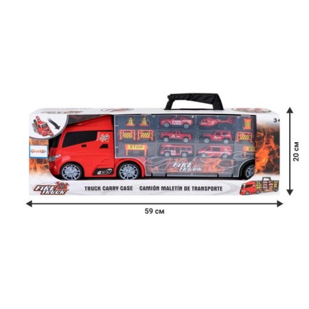 Auto -Vorot Case Givito "Service Service", with cars, with a tunnel, red color, 51.5 cm-9