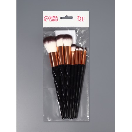 Set of brushes d/makeup 7 pc 20cm nylo/plastic black bag QF-4