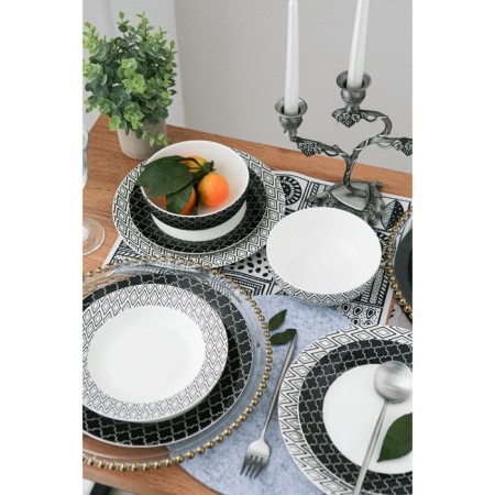 Porcelain shade of Morocco, 600 ml, d = 15.5 cm, black color-4