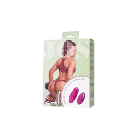 VIBROYAICO with pulsating balls Jos Circly, silicone, pink, 9 cm-7