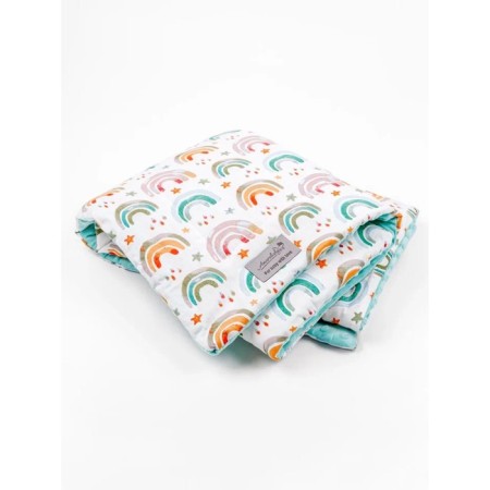 Plaid "Grow together", size 85x95 cm, white, mint color-3
