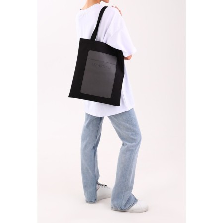 Shoper with a “minimum” pocket, black color, 40 x 35 cm-10