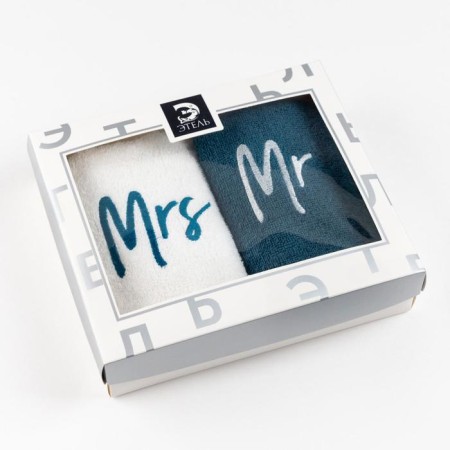 Набор полотенец "Mr&Mrs" 35х50 см-2 шт, 100% хлопок, 350 г/м2-7