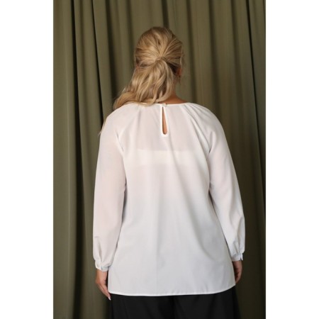 Female blouse, size 58, white color-3