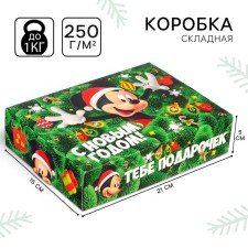 Подарочная коробка "Новый год" 16х23х7.5 см, Микки Маус