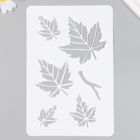 Plastic stencil "leaflets" 16x24 cm