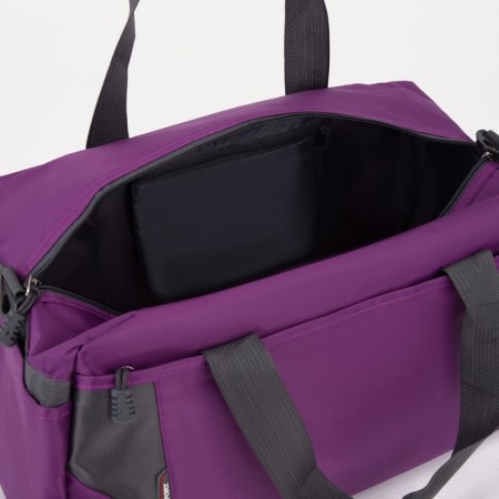 Sports bag with lightning, 2 outer pockets, lilac color-2