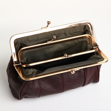 Cosmetic bag, 2 departments, outer pocket, burgundy color-2